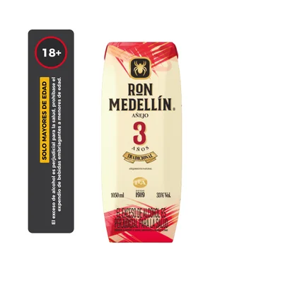 Ron Medellin 3 Años Tetra 1050 Ml