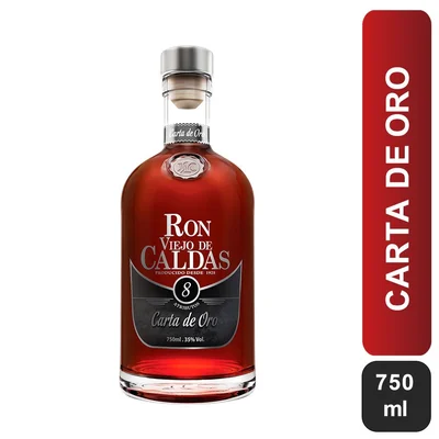 Ron Viejo De Caldas Carta De Oro 8 Años x750ml