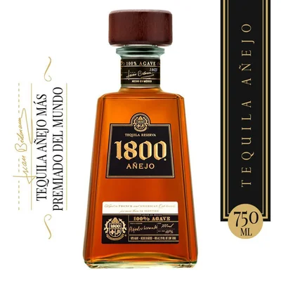 Tequila 1800 añejo 100% agave (750 ml)