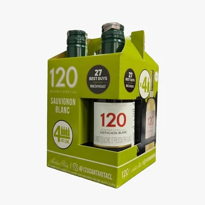 Vino Blanco Santa Rita 120 Sauv.Bla.4U 187ml C-U