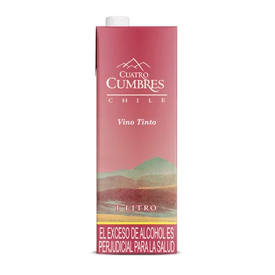 Vino Tinto Cuatro Cumbres Vino Tetra Pack Variedad De Uvas 1000 ml
