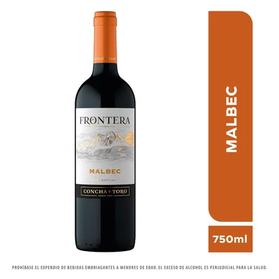 Vino tinto FRONTERA malbec (750 ml)