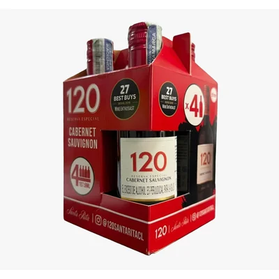Vino Tinto Santa Rita 120 Cabe.Sauv.4Und187mlc-U