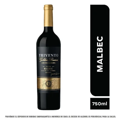 Vino tinto TRIVENTO malbec golden reserve Malbec (750 ml)