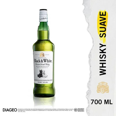 Whisky BLACK AND WHITE botella 8 Años (700 ml)