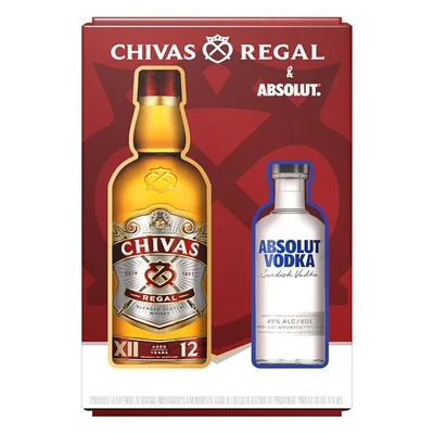 Whisky CHIVAS REGAL 12 años + absolut vodka (700 ml)