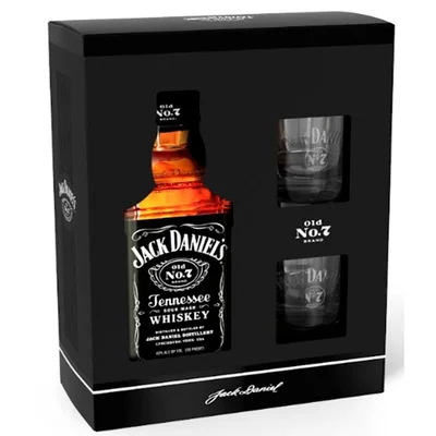 Whisky JACK DANIELS Tennessee No. 7 + 2 vasos regalo (700 ml)
