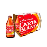 Cerveza Clara Caguamita Carta Blanca 6 Botellas de 300ml c/u