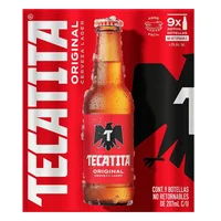 Cerveza Tecate Cuartito 9 Piezas 207 ml Botella