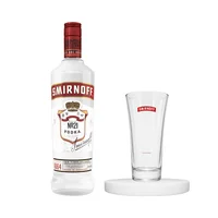 KIT VODKA SMIRNOFF 1000ML+ VASO