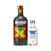 Licor de Vodka Absolut Nights Smoky Piña 700 ml. + Absolut 200 ml.