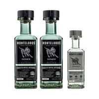 MEZCAL 2 BOTELLAS  MONTELOBOS JOVEN ESPADÍN 750ML+ ENSAMBLE 375ML