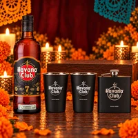 Pack Ron Havana Club 7 Años 700 ml con 2 Vasos y Licorera de Bolsillo