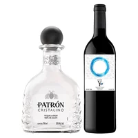 Tequila Patron Añejo Cristalino 100% 700 ml C/Vino Tinto Santo Yo Rva 750 ml