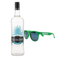 Tequila Real Hacienda Rep Cristalino 100% 940 ml C/Lentes