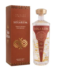 Tequila Solarum Blanco C/ Oro 24k Ed. Barro 750 Ml