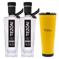 Tequila Tezón Añejo Cristalino 100% 750 ml 2 Bot C/Termo