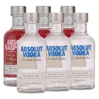 Vodka Absolut Azul Y Raspberri (6 Botellas) 200ml