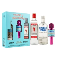 Vodka Absolut Azul+Beefeater Lond 750 ml C/Micrófono