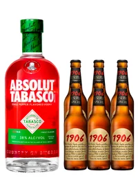 Vodka Absolut Tabasco 750 mL + Six Cerveza 1960 Reserva Especial 330 mL (OFERTA EXCLUSIVA EN LÍNEA)