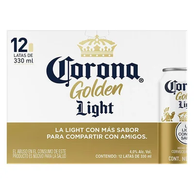 12 Pack Cerveza Corona Golden Ligth 330ml CadaUno