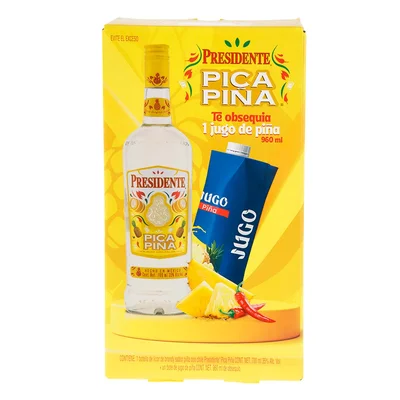 Brandy Presidente 700ml + Jugo de Piña