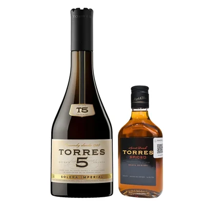 Brandy Torres 5 700 ml + Bebida Alcohólica Torres Spiced 200 ml