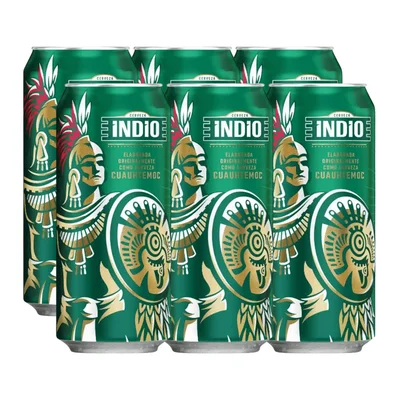 Cerveza Indio Lata (6 Lat) 473 ml