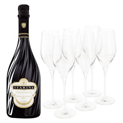 Champagne Tsarine Blanc De Blancs Brut C/6 Copas Avila Flute 750 ml