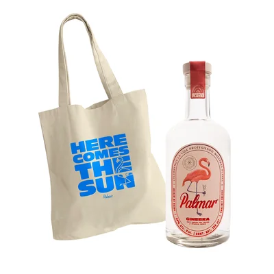 Ginebra Palmar Rosas y Frutos Rojos 750 Ml + Bolsa Palmar Azul
