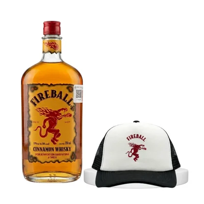 KIT WHISKY FIREBALL 750ML + GORRA