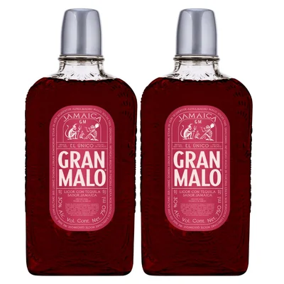 Licor Con Tequila Gran Malo Jamaica (2Pza X 750 ml)