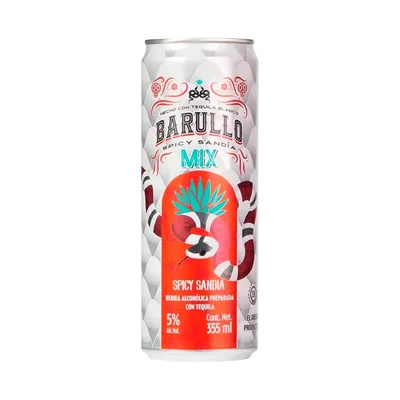 Licor De Tequila Barullo Spicy Sandía Mix 355 Ml