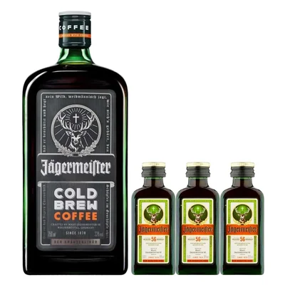 Licor Jagermeister Cold Brew Coffe 750 ml C/3Bt 20 ml