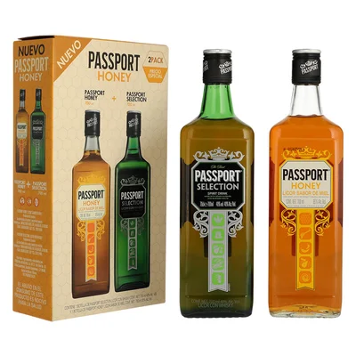Licor Passport Honey 700 ml+Passport Selection 700 ml