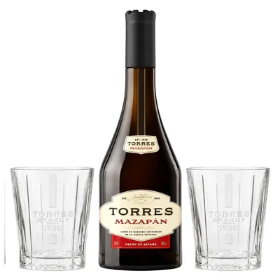 Licor Torres Mazapan 700 ml C/2 Vasos Torres