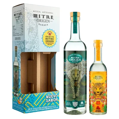 Mezcal Mitre Origen Artesanal Joven 700 ml C/Tamborines 250 ml