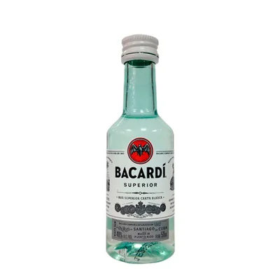 MINI RON BACARDI CARTA BLANCA .50 ML