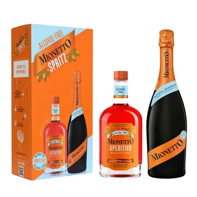Mionetto Prosecco 750 ml y Aperitivo 500 ml Sin Alcohol para preparar spritz