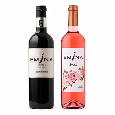 Pack Vino Tinto Emina Crianza 750 ml + Vino Rosado Emina 750 ml