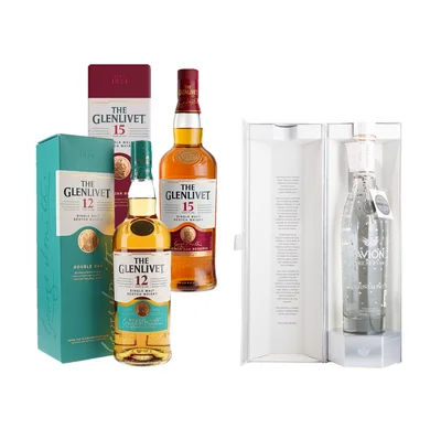 Pack Whisky The Glenlivet 12 Años 700 Ml +The Glenlivet 15 Años 700 Ml + Tequila Avion Swarovski