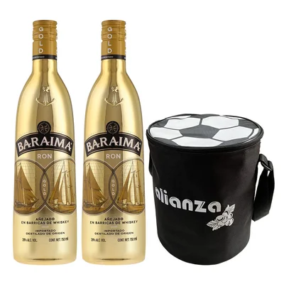Paquete Ron Baraima Gold 750 ml con Hielera