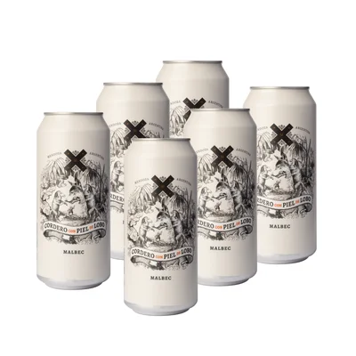 Six Vino Tinto Cordero Con Piel de Lobo Malbec 473 ml