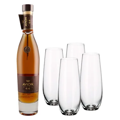 Tequila Avión Reserva 44 Extra Añejo 750 ml con 4 Copas Maison