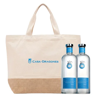 Tequila Casa Dragones Blanco 100% 750 ml 2 Bot C/Tote Bag