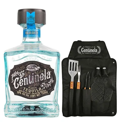 Tequila Centinela Blanco 100% 750 ml C/Kit Parrillero