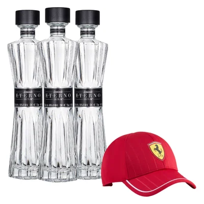 Tequila Centinela Eterno Extra Añejo Cristalino 750ml 3 Bt C/Gorra Oficial F1 Ferrari