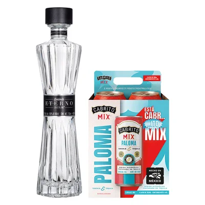 Tequila Centinela Eterno Extra Añejo Cristalino 750ml C/4 Cabrito Mix Paloma 355ml