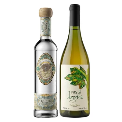 Tequila Dobel Tahona Blanco 100% 700ml +Vino Blanco Tierra De Angeles Chenin 750 ml