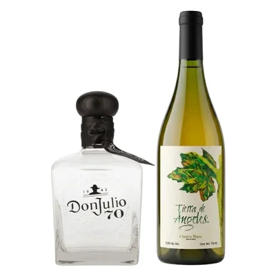 Tequila Don Julio 70 Añejo 100% 700 ml C/Vino Blanco Tierra De Ángeles Chenin Blanc 750 ml